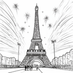 Fireworks Over The Eiffel Tower Coloring Pages 3