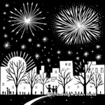 Fireworks Show Coloring Pages for Kids 4