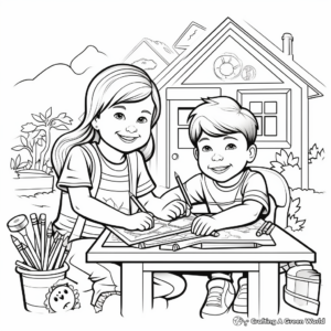 First Day of Homeschooling Coloring Pages 3