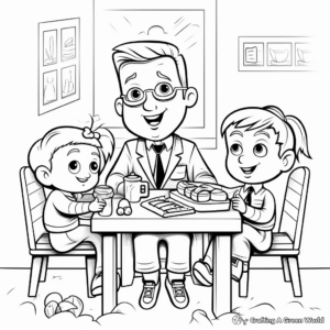 First Day of School: Lunchtime Coloring Pages 2