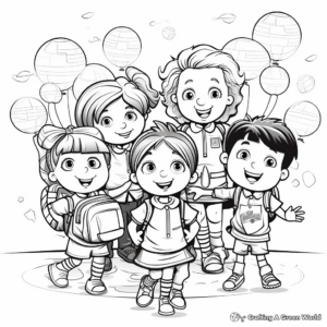 First Day of School: Lunchtime Coloring Pages 3