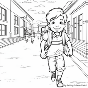First Day of School: New Classroom Coloring Pages 1