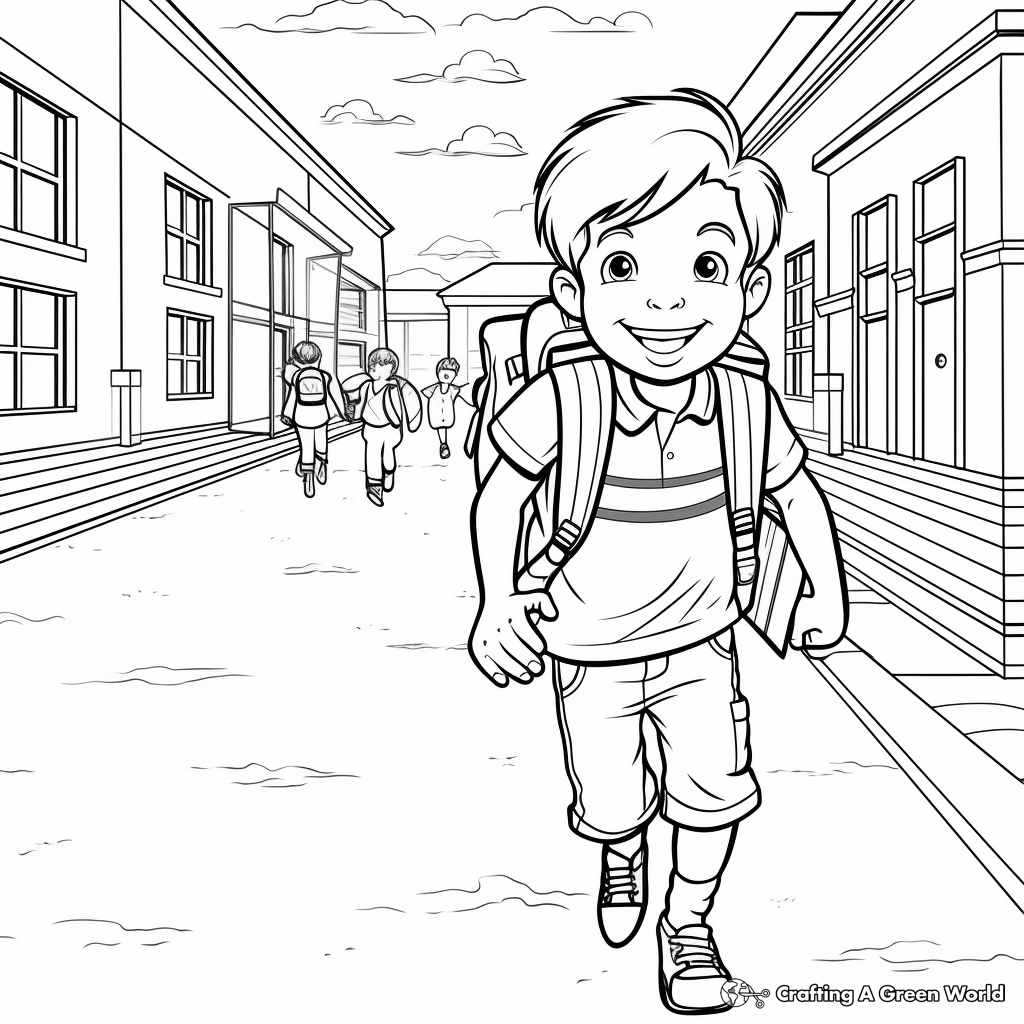 First Day of School: New Classroom Coloring Pages 1