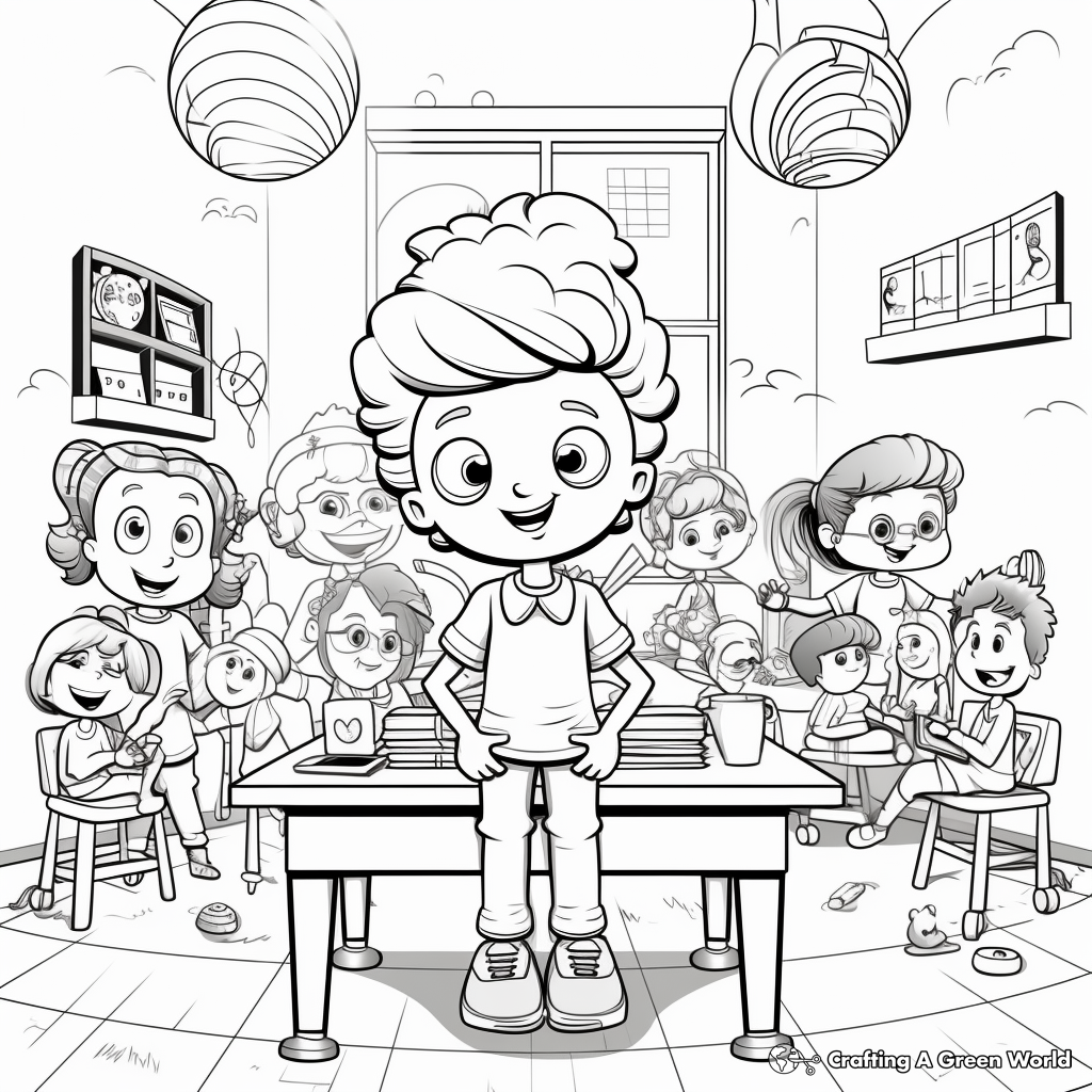 First Day of School: New Classroom Coloring Pages 2