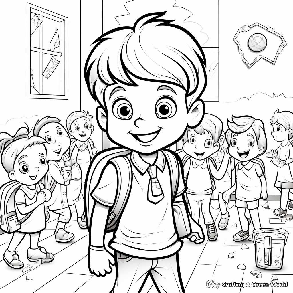 First Day of School: New Classroom Coloring Pages 4