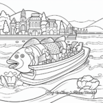 Fish & Ski Pontoon Boat Coloring Pages 1