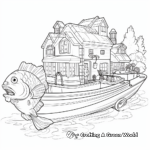 Fish & Ski Pontoon Boat Coloring Pages 2