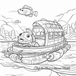 Fish & Ski Pontoon Boat Coloring Pages 4