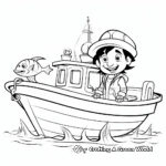 Fisherman on a Fishing Boat Coloring Pages 1