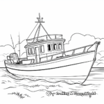 Fishing Boat in the Wild: Ocean-Scene Coloring Pages 2