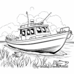 Fishing Boat in the Wild: Ocean-Scene Coloring Pages 3