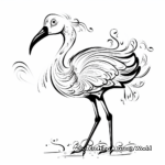Flamboyant Flamingo Cartoon Coloring Pages 1