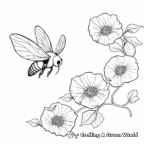 Flight of Bees Amidst Morning Glories Coloring Pages 1