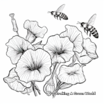 Flight of Bees Amidst Morning Glories Coloring Pages 2