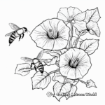 Flight of Bees Amidst Morning Glories Coloring Pages 3