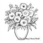 Floral Arrangement: Daisy Vase Coloring Pages 2