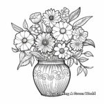 Floral Arrangement: Daisy Vase Coloring Pages 3