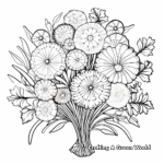 Floral Bouquet with Dandelions Coloring Pages 3