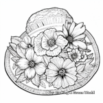 Dibujos para colorear de Sombreros con adornos florales 1