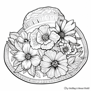 Floral-Embellished Sombrero Coloring Pages 1
