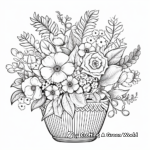 Flower Arrangements Coloring Pages: Baskets, Vases, and Bouquets 3