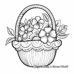 Flower Basket Coloring Pages for Children 2