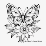 Flower Butterfly Mandala Coloring Page for Adults 3