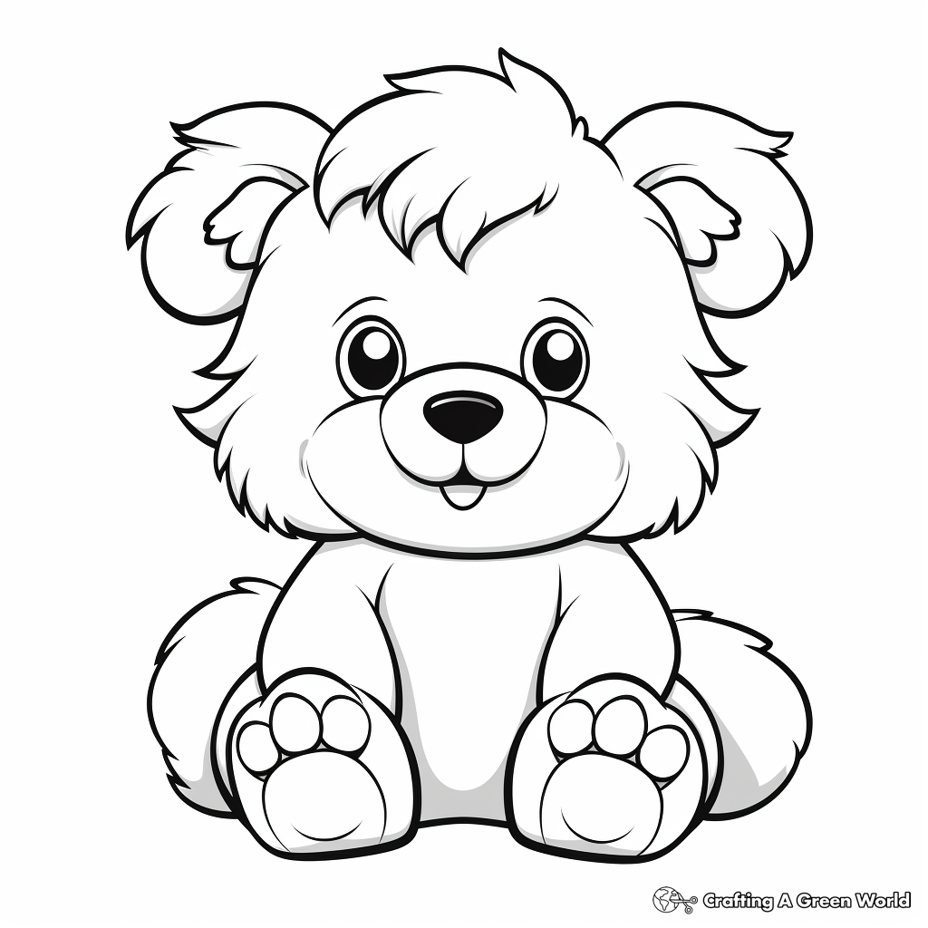 Fluffy Teddy Bear Coloring Pages 1