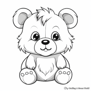 Fluffy Teddy Bear Coloring Pages 2