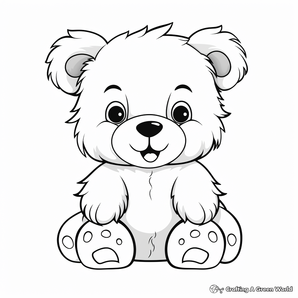 Fluffy Teddy Bear Coloring Pages 3