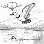 Fly with Loons: Sky Scene Coloring Pages 4