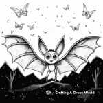 Flying Bat Wings Night scene Coloring Pages 3
