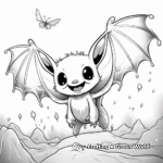 Flying Bat Wings Night scene Coloring Pages 4