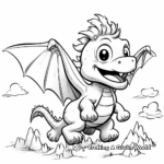 Flying Dinosaur Coloring Pages for Children 1