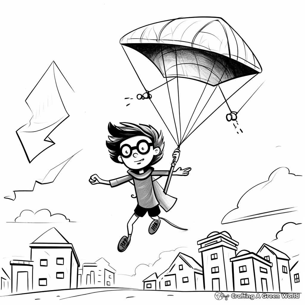 Flying High Kite Coloring Pages 4