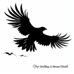 Silueta de cuervo volador Páginas para colorear 2