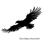 Silueta de cuervo volador Páginas para colorear 4