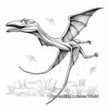Flying Reptiles: Dimorphodon with Pteranodon Coloring Pages 2