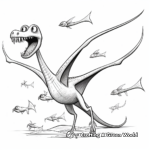 Flying Reptiles: Dimorphodon with Pteranodon Coloring Pages 4