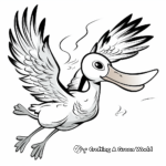Flying Stork Coloring Pages 2