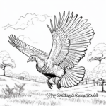 Flying Turkey Scene Coloring Pages 2
