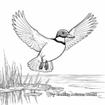 Flying Wood Duck: Sky Scene Coloring Pages 2