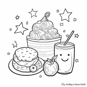 Food and Drinks Blank Coloring Sheets 3