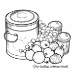 Páginas para colorear de latas de comida: Verduras y frutas 3