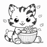 Food-Themed Kawaii Cat Coloring Pages 2