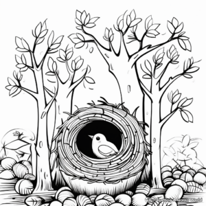 Forest Nest in Tree Coloring Pages 1