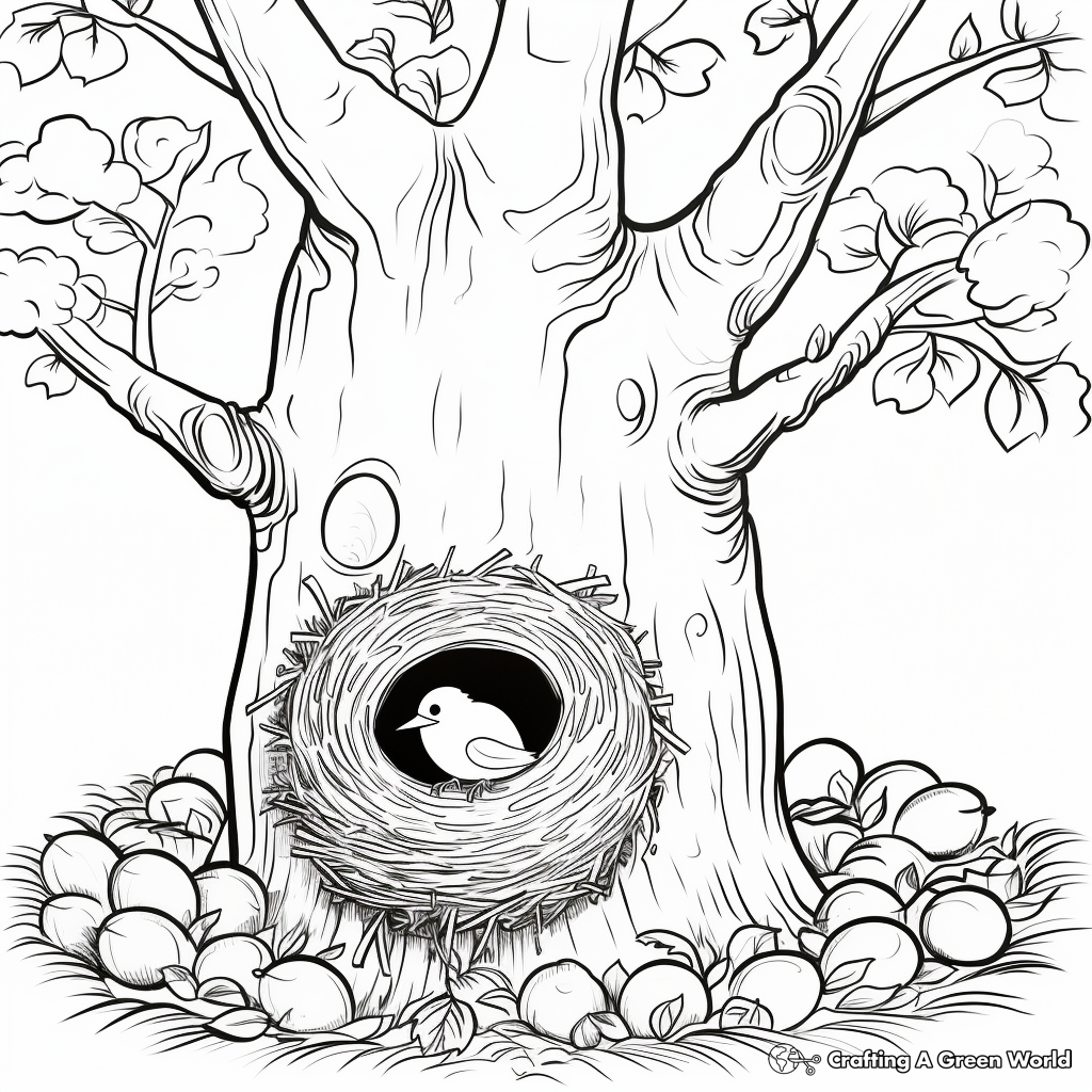 Forest Nest in Tree Coloring Pages 2