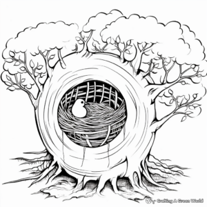 Forest Nest in Tree Coloring Pages 3