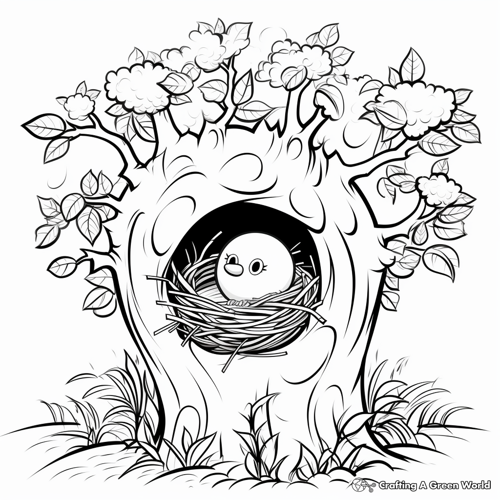 Forest Nest in Tree Coloring Pages 4