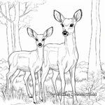 Forest-Scape with White Tailed Deer Coloring Page 4